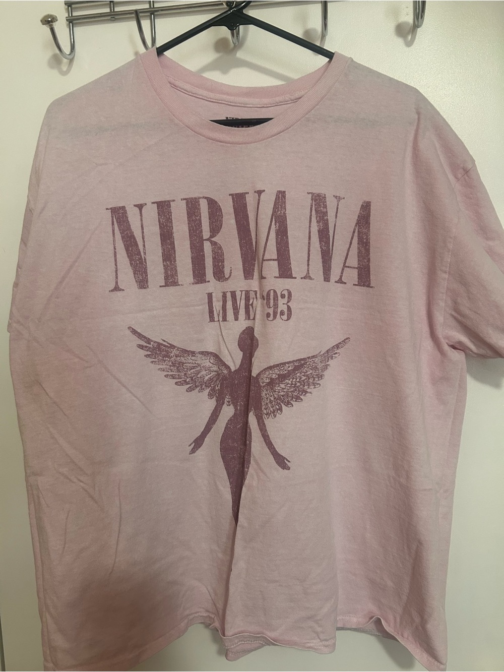 NIRVANA Light Pink Smiley Logo Tee